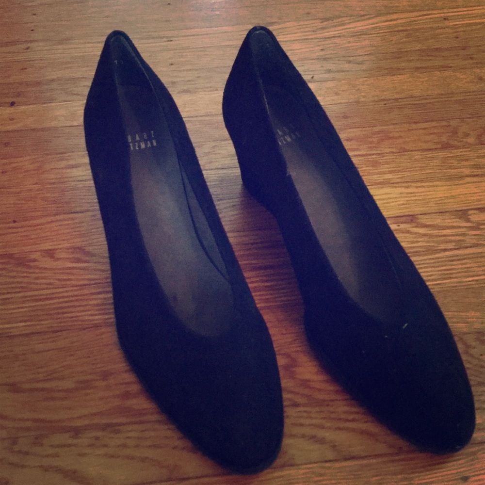 Stuart Weitzman ambient black suede wedges